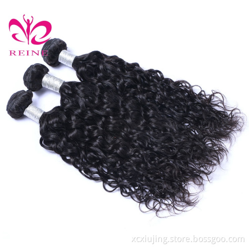 REINE wholesale brazilian virgin hair water wave 4 bundle with closure, 5pc brazilian hair weave closure on sale